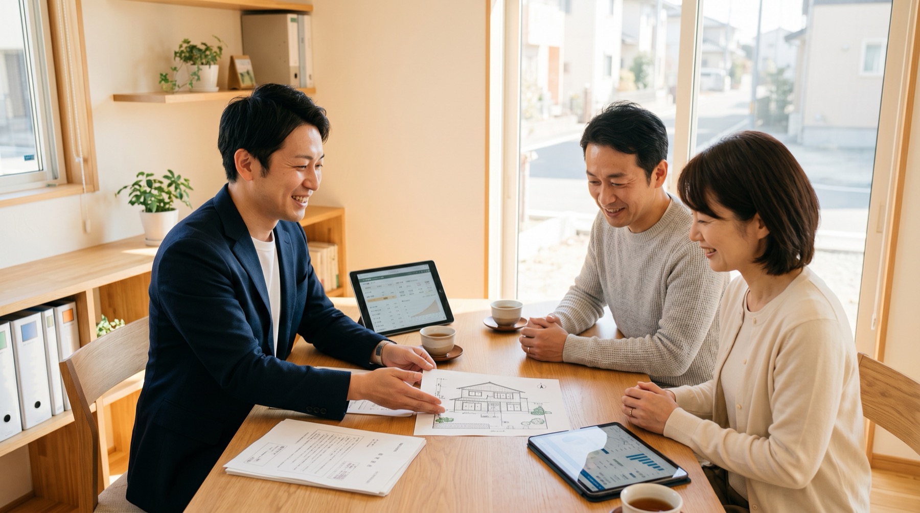 不動産の売却相談をしている様子